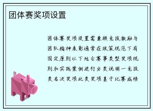 团体赛奖项设置